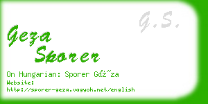 geza sporer business card